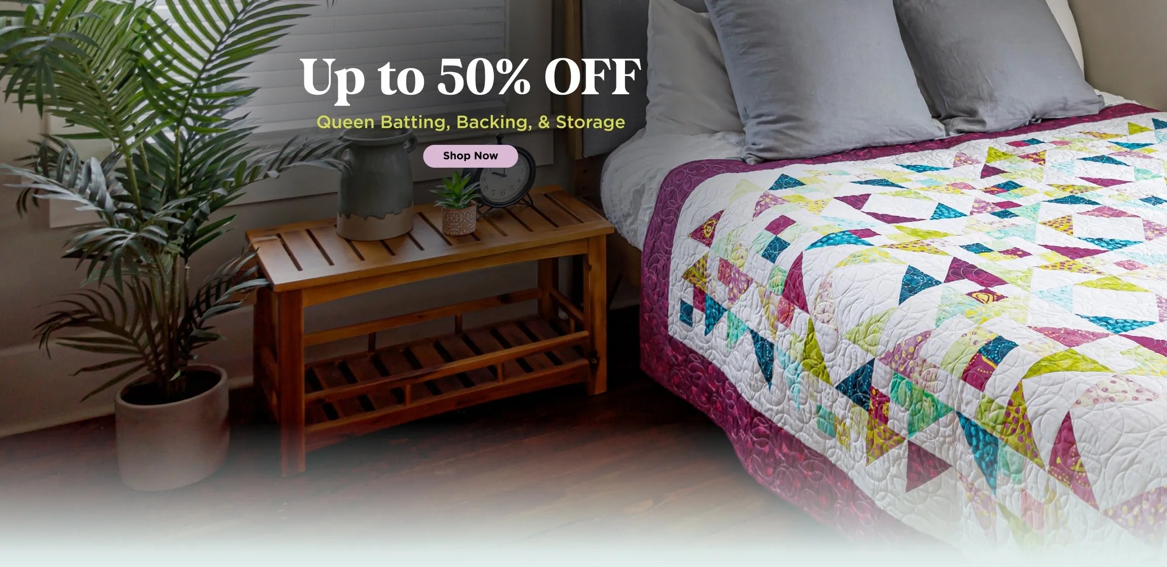Queen UFO Sale: Batting, Backing & Storage Up to 50% Off