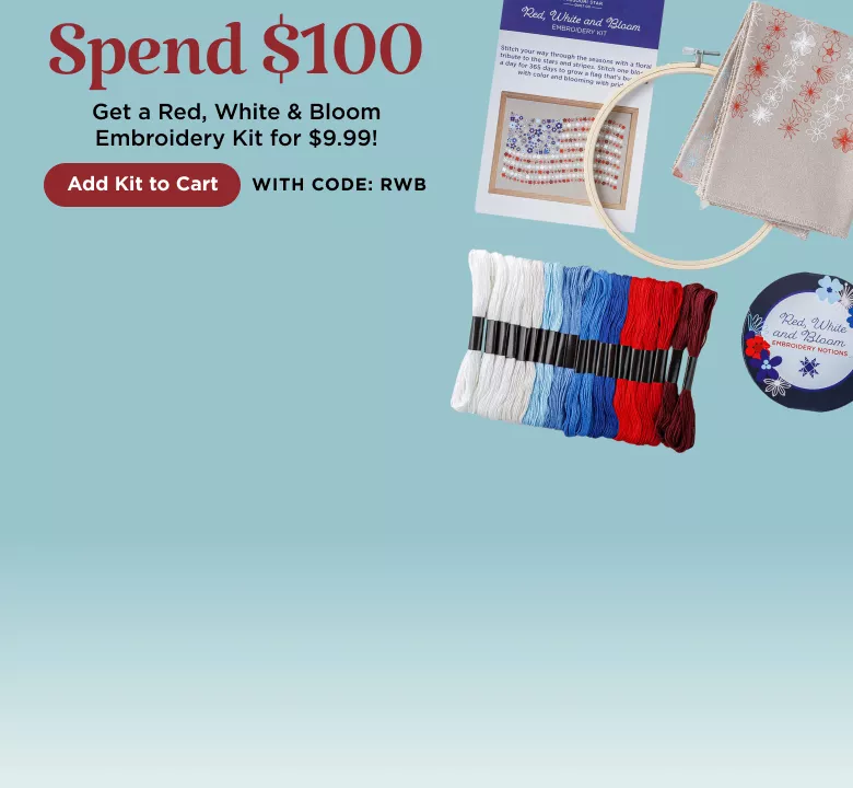 Red White & Bloom Embroidery Kit