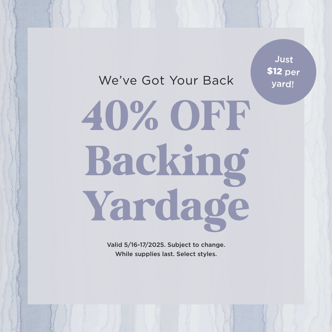 40% Off Backing Yardage