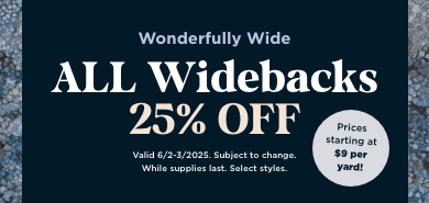 Wideback Yardage Sale