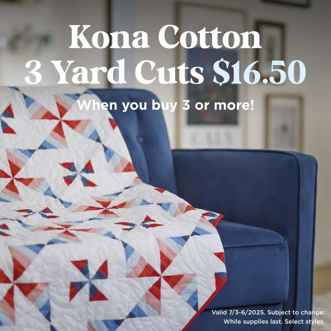 Kona Cotton 3 Yard Cuts $16.50