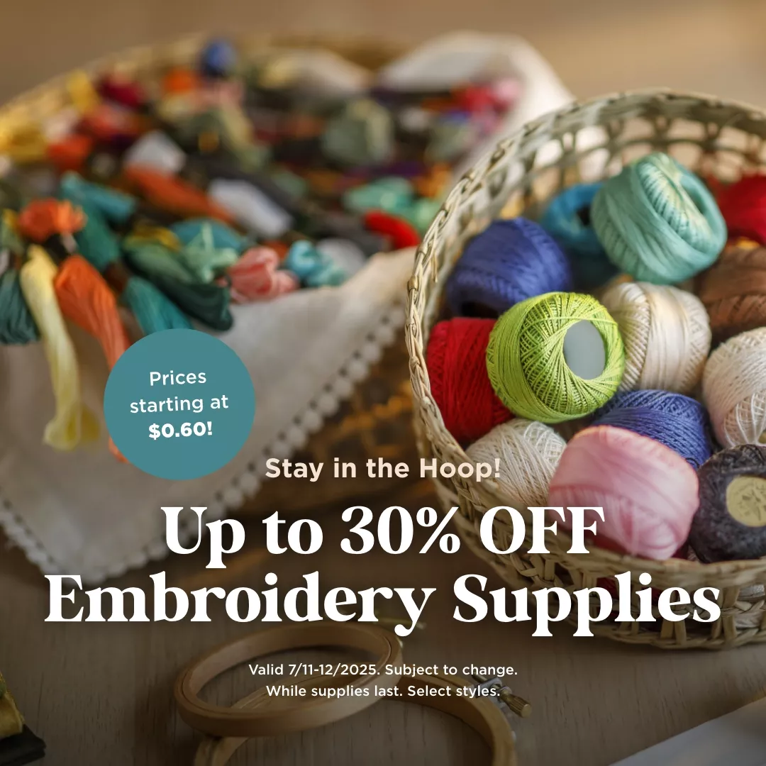 Up to 30% Off Embroidery Supplies