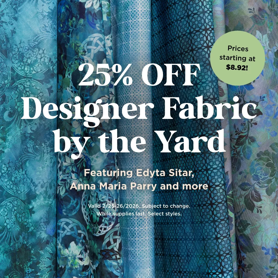 25% Off Designer Fabric by the Yard