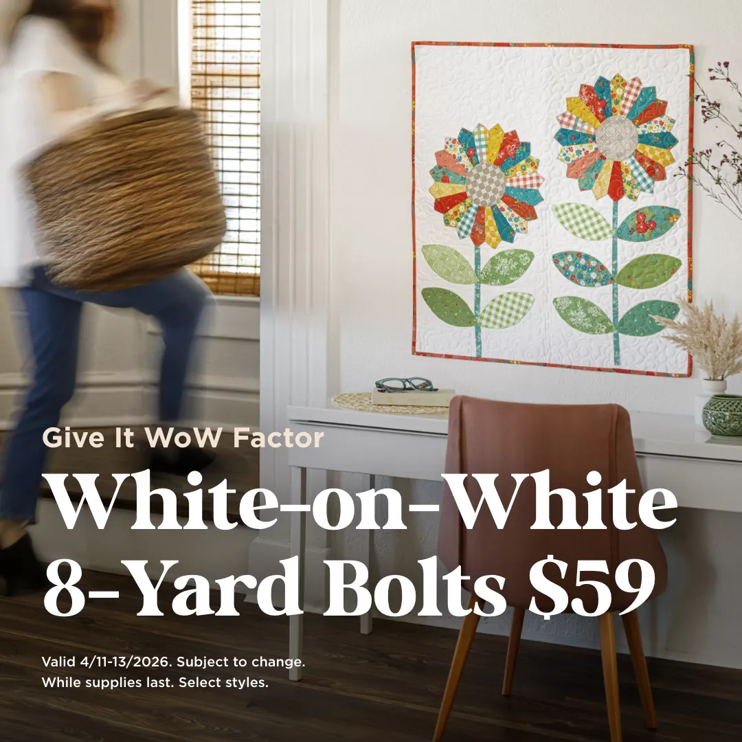 White on White 8-Yard Bolts $59