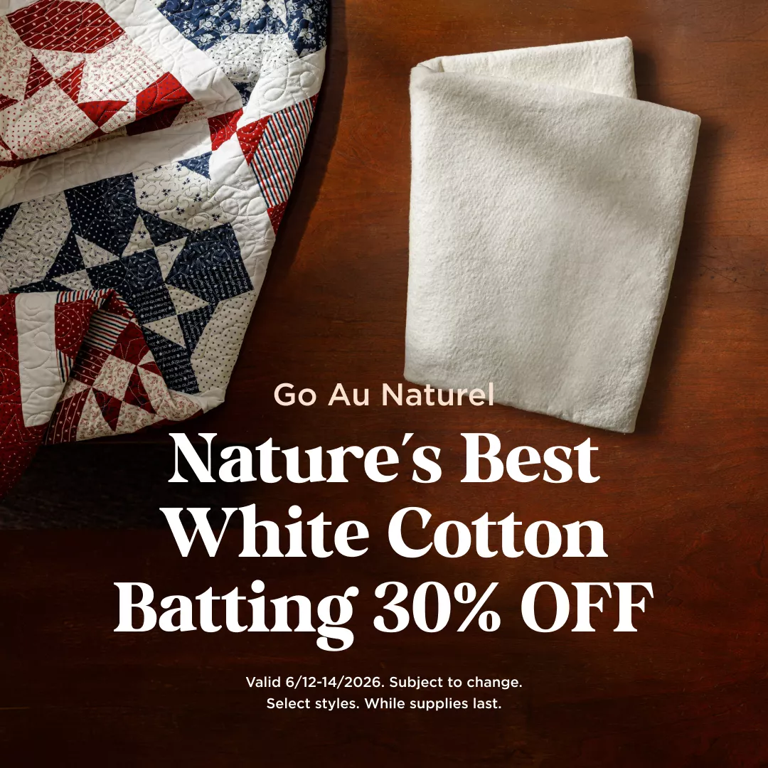 Nature's Best White Cotton Batting 30% Off
