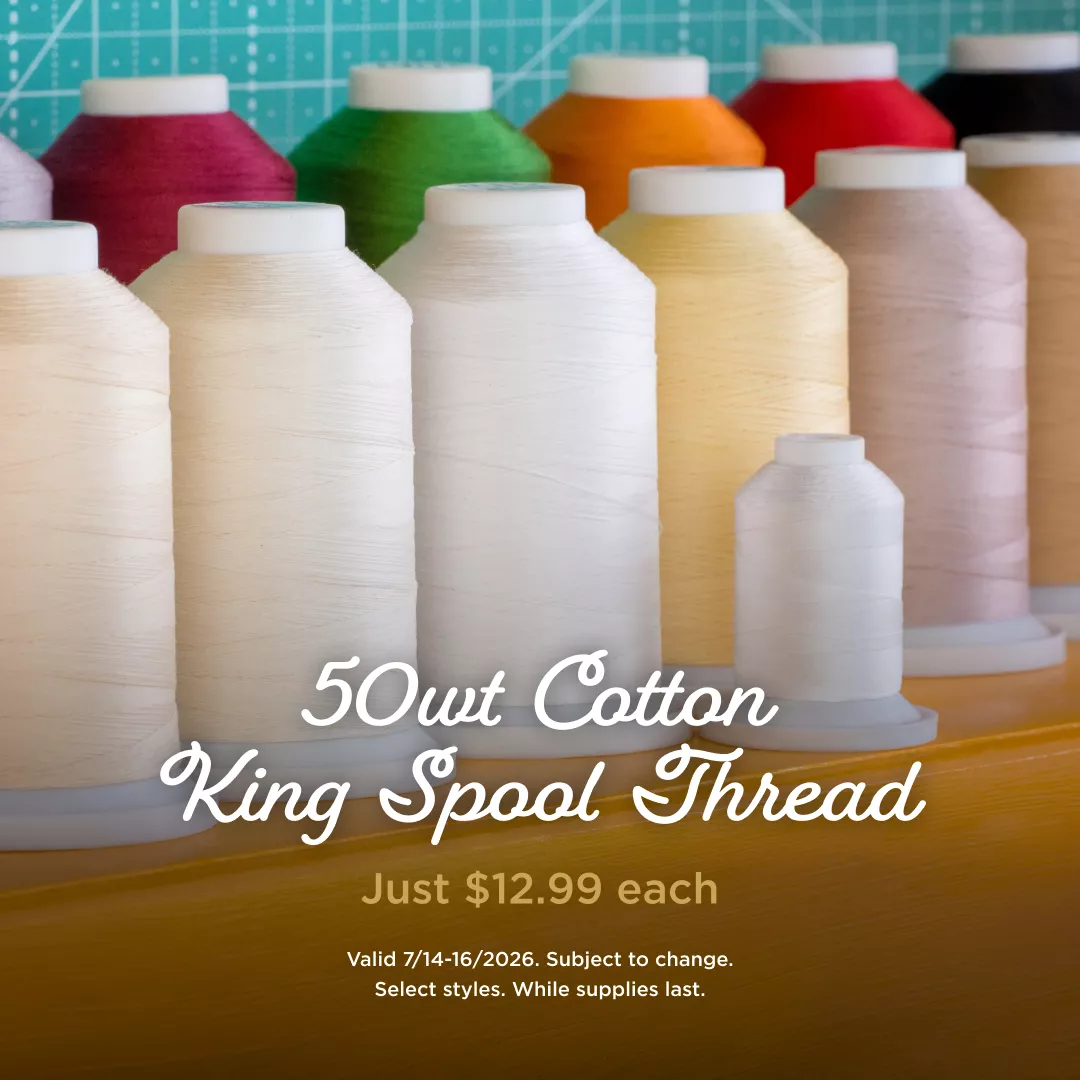 50wt Cotton King Spool Thread Just $12.99 each