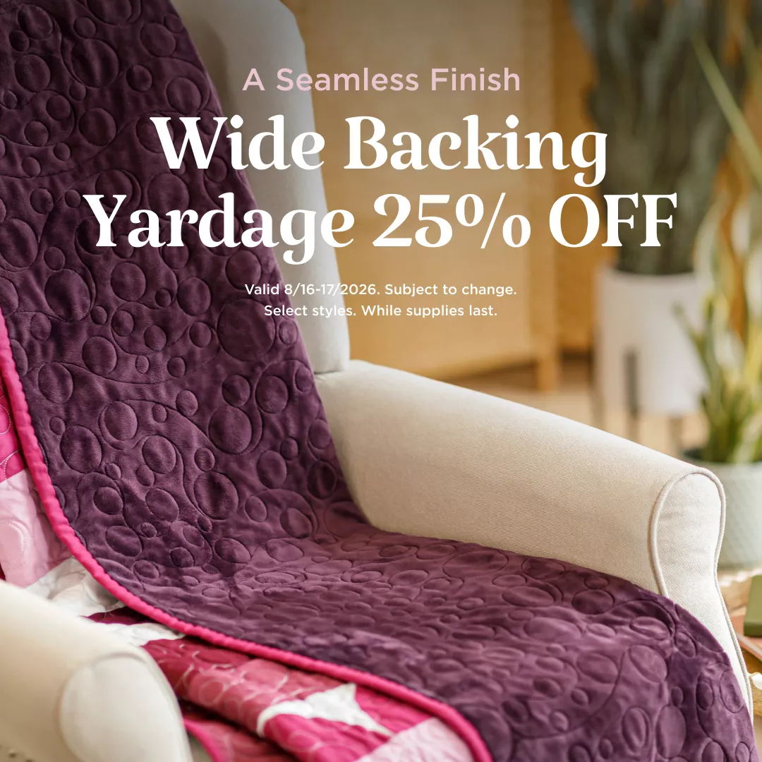 Wide Backing Yardage 25% Off