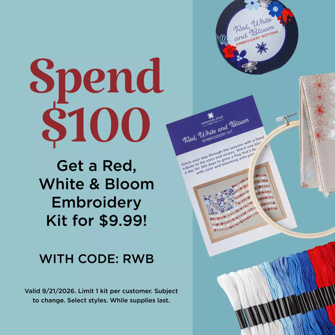 Spend $100 Get a Red White & Bloom Embroidery Kit for $9.99