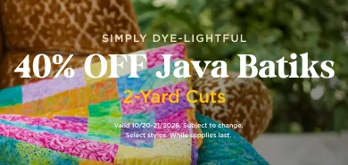 Java Batiks 2 Yard Cuts 40% Off