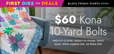 Kona Cotton Solids 10 Yard Bolts $60