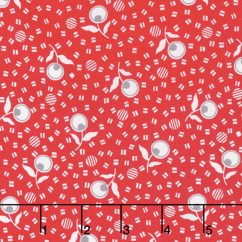 Adeline - Flowers Red Yardage