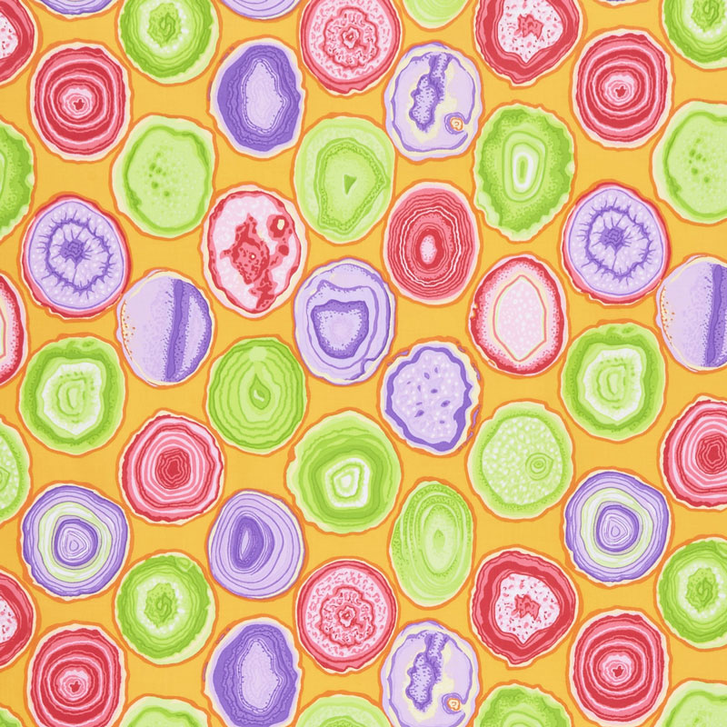 Kaffe Fassett Collective Spring 2019 - Bright Geodes Gold Yardage