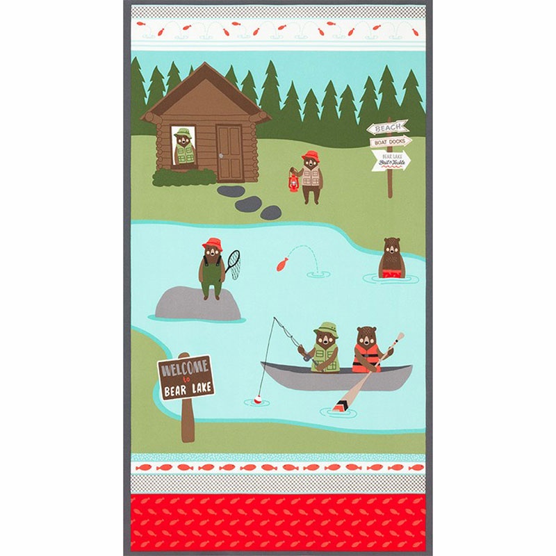 Brawny Bears Flannel - Lake Fishing Wild Flannel Panel