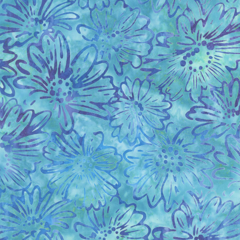 Artisan Batiks - Bright Blooms Flowers Water Yardage