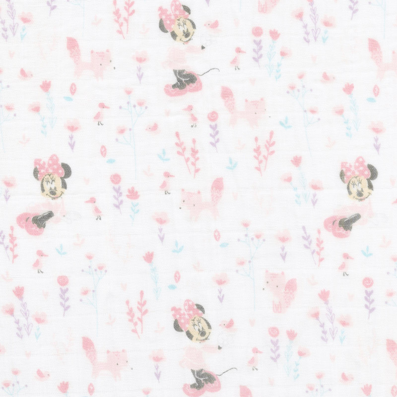 Cotton Muslin Double Gauze - Little Fox Minnie Pink Yardage