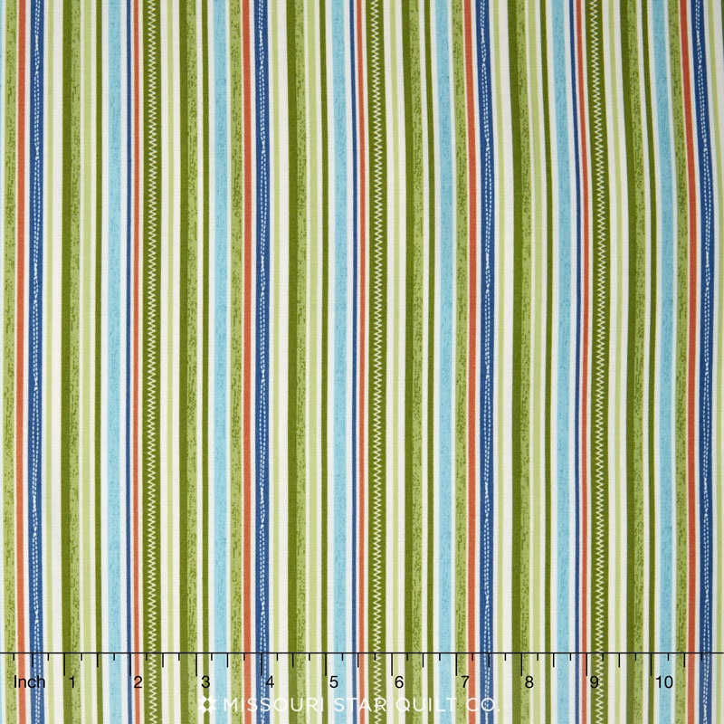 Road Trip - Stripe Green Yardage
