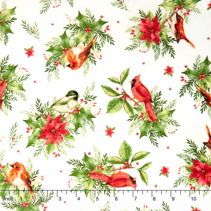 Songbird Christmas - Songbirds Natural Yardage