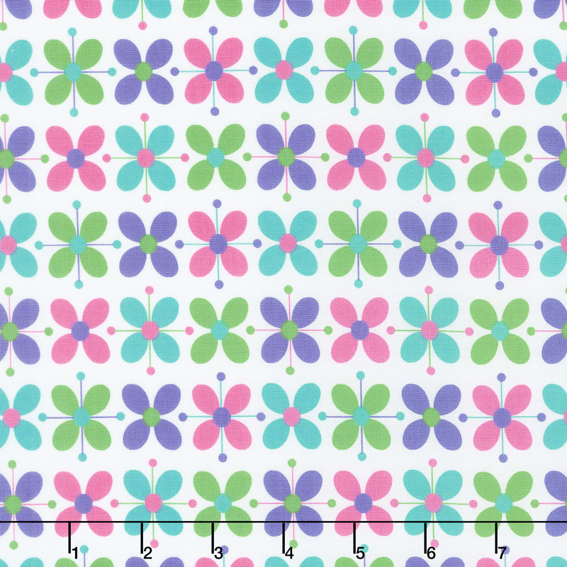 Flower Sacks - Flower Power White Yardage