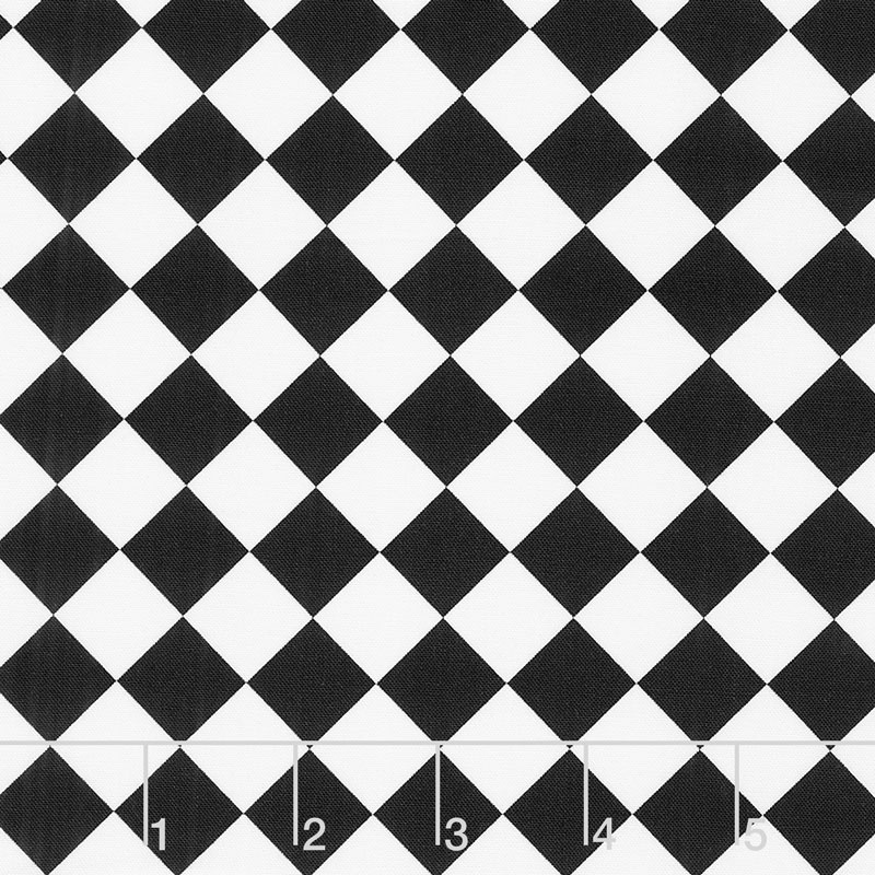 Fright Night - Harlequin Black and White Yardage