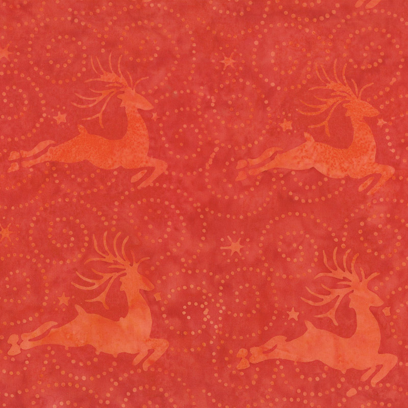 Alpine Jingle Batiks - Deer Cherry Yardage