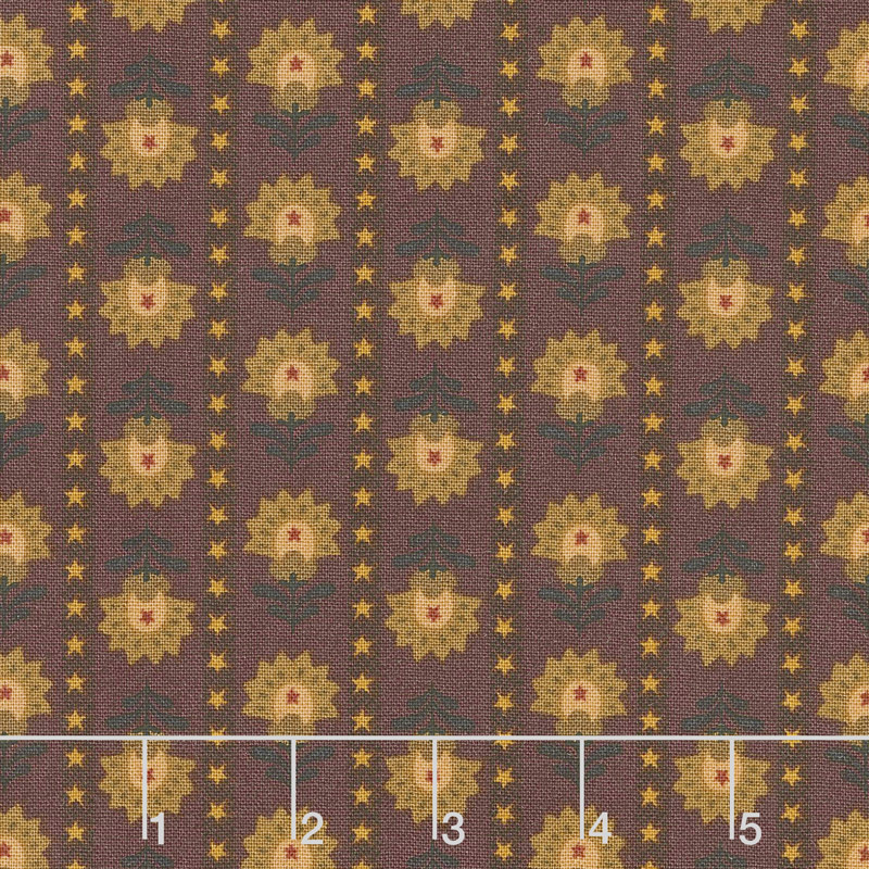 Wit & Wisdom - Folk Art Stripe Plum Yardage