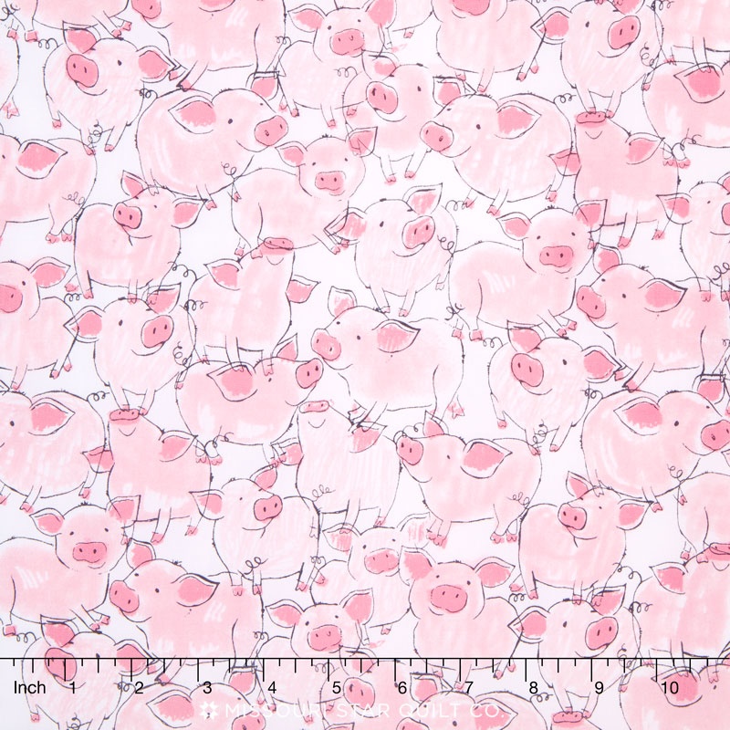 Babes in Farmland - Pigs Pink Yardage