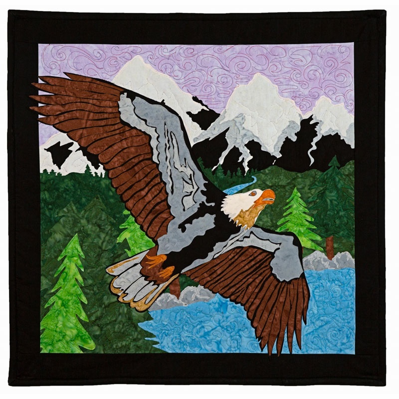 Man Sewing Eagle Over Alaska Kit