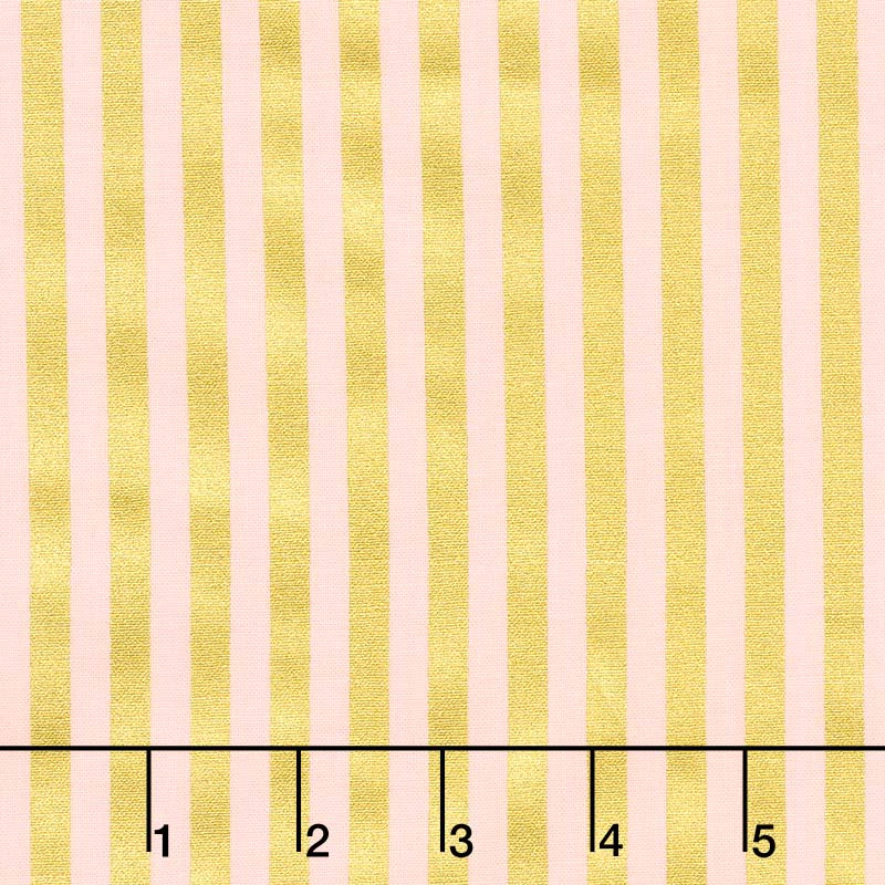 A Little Bit of Sparkle - Stripe Pink Metallic Yardage