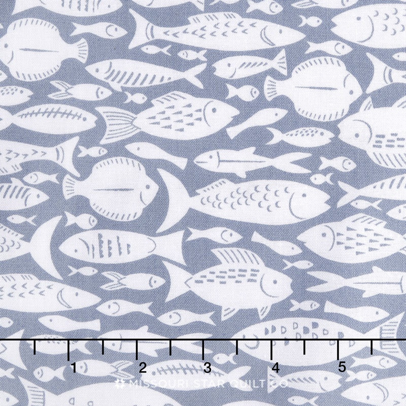 Marina - Fishes Grey Yardage