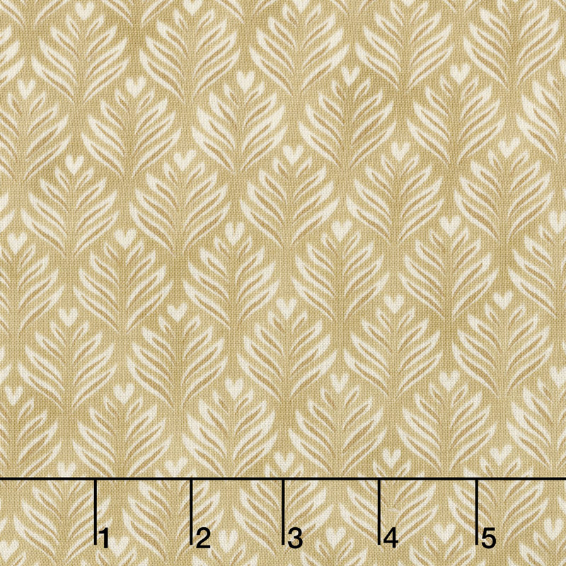 Brew - Coffee Foam Leaves Burlap Tan Yardage