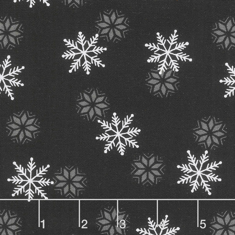 Holiday Lodge - Snowfall Charcoal Yardage