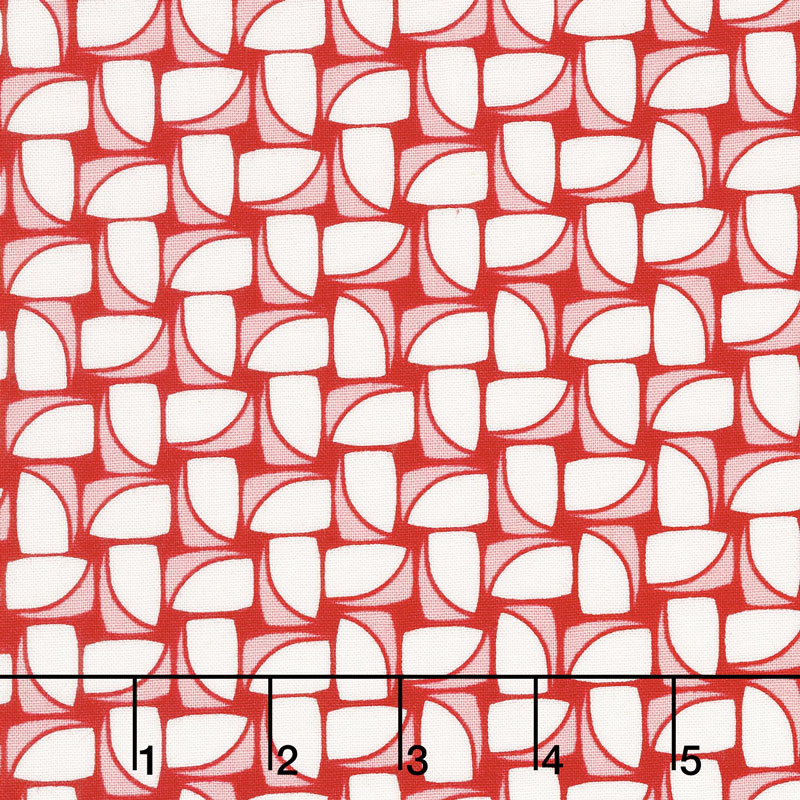 Hi - de - Ho! - Chunky Pinwheels Red Yardage