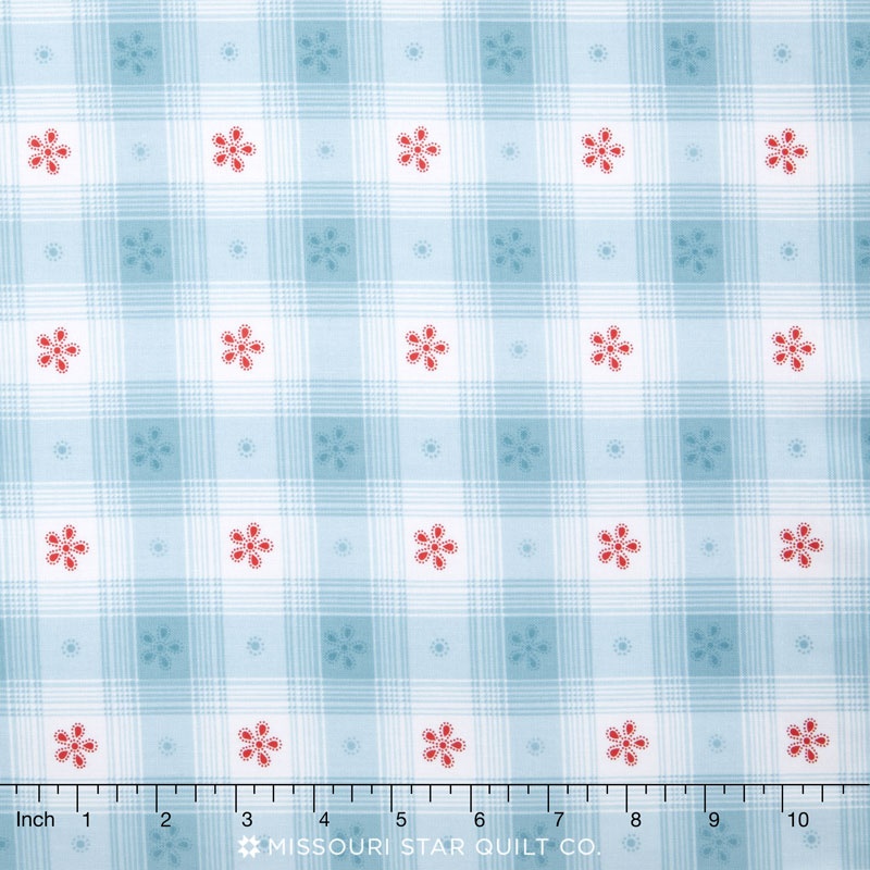 Simply Chic - Toile Check Sky Blue Yardage