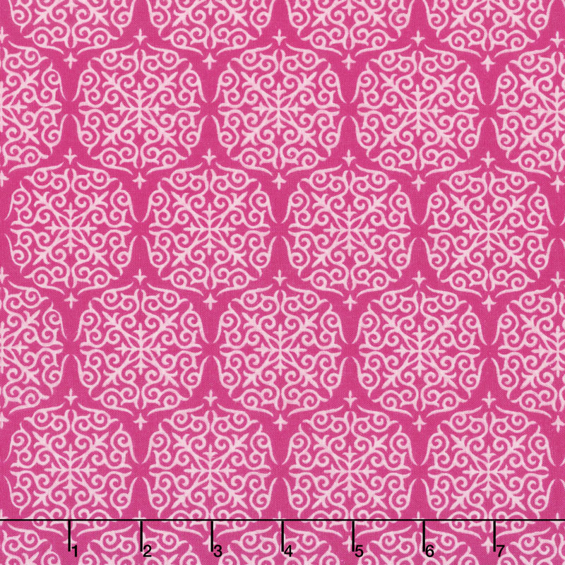 Fruitful Pleasures - Damask Fuchsia Yardage