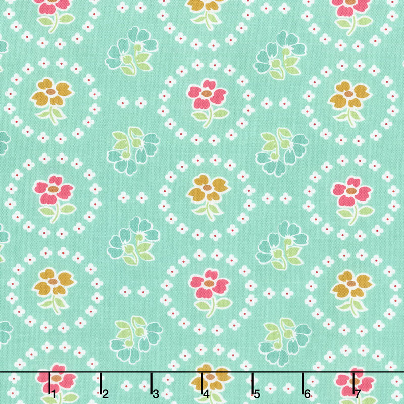 Granny Chic - Curtains Teal Yardage