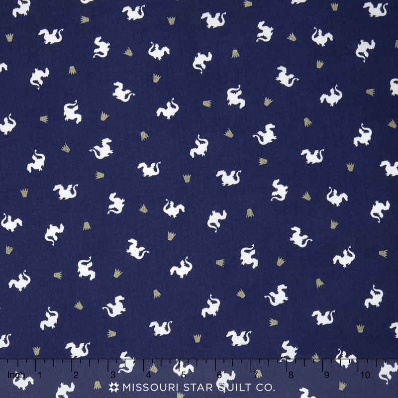 Magic - Baby Dragon Navy Metallic Yardage