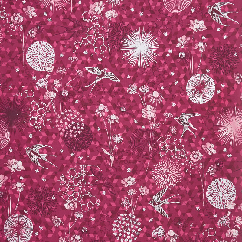Shiny Objects - Sweet Somethings Only in Dreams Raspberry Metallic Yardage