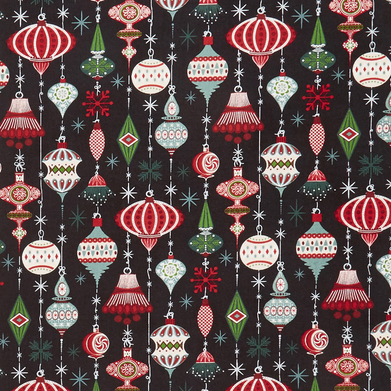 Kringle and Claus - Deck the Halls Coal Yardage