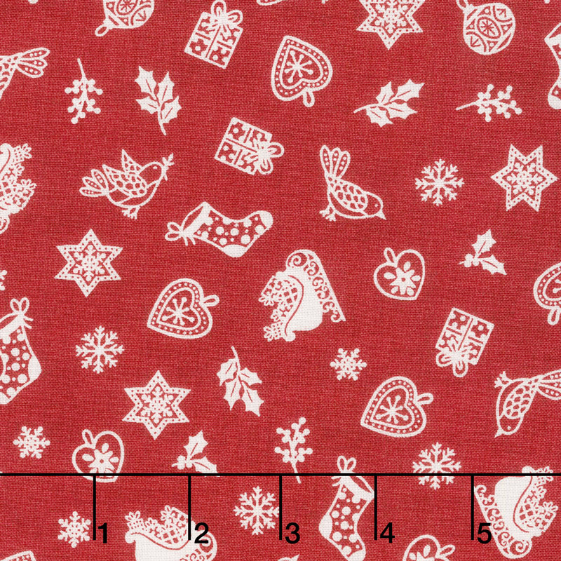 Scandi - Scatter Red Yardage