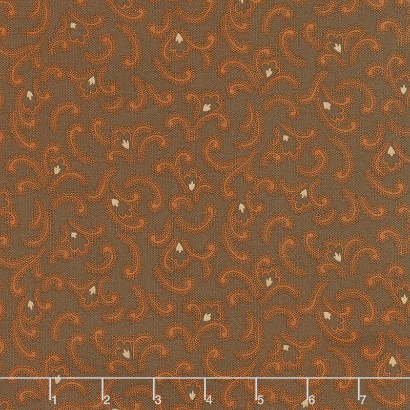 Cheddar & Chocolate - Feather Flower Brown Yardage