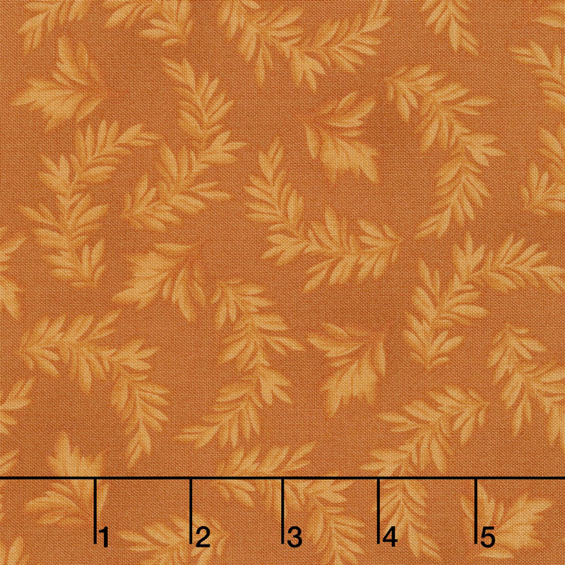 A Fruitful Life - Tonal Leaves Orange Yardage
