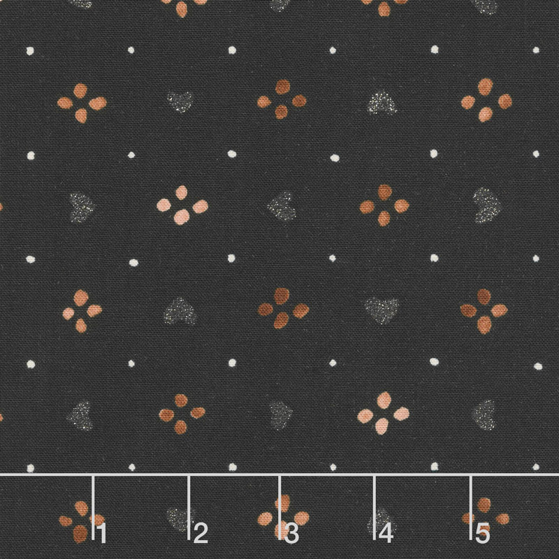 Shiny Objects - Precious Metals Sweethearts Radiant Black with Black Glitter Yardage