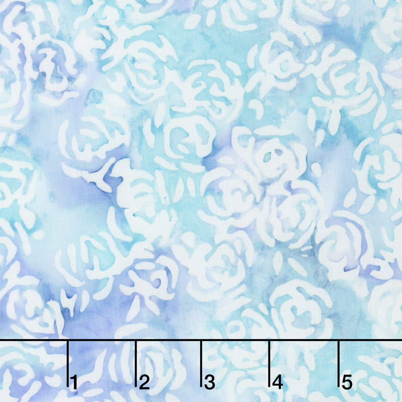 Blossom Batiks - Splash Rosie Posie Aquamarine Yardage