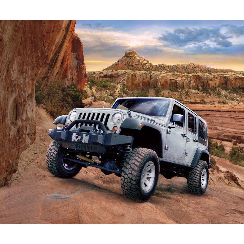 Jeep in the Wild - Jeep Silver Digitally Printed Panel