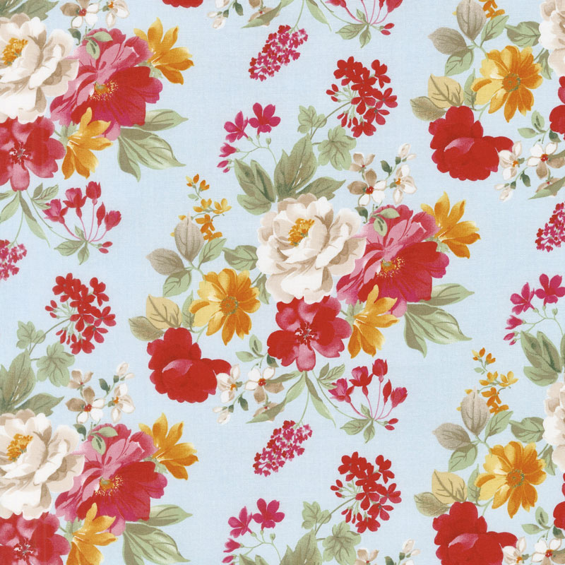 Farmhouse Floral - Main Blue Yardage