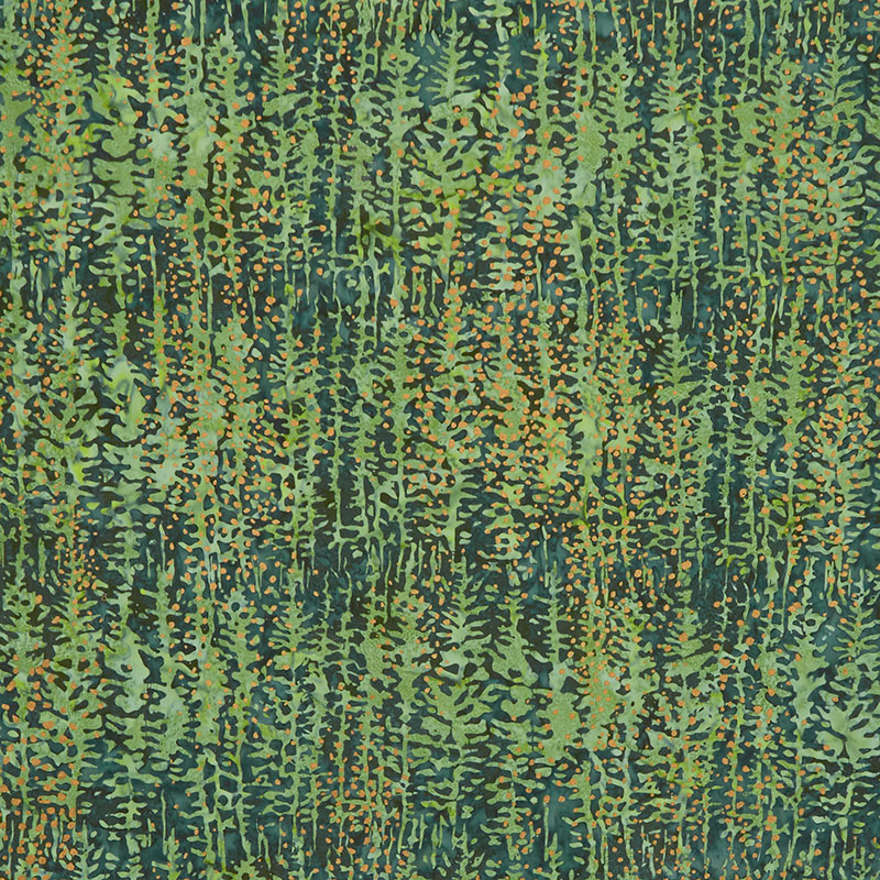 Artisan Batiks - Twilight Snowfall Pine Trees Evergreen Metallic Yardage