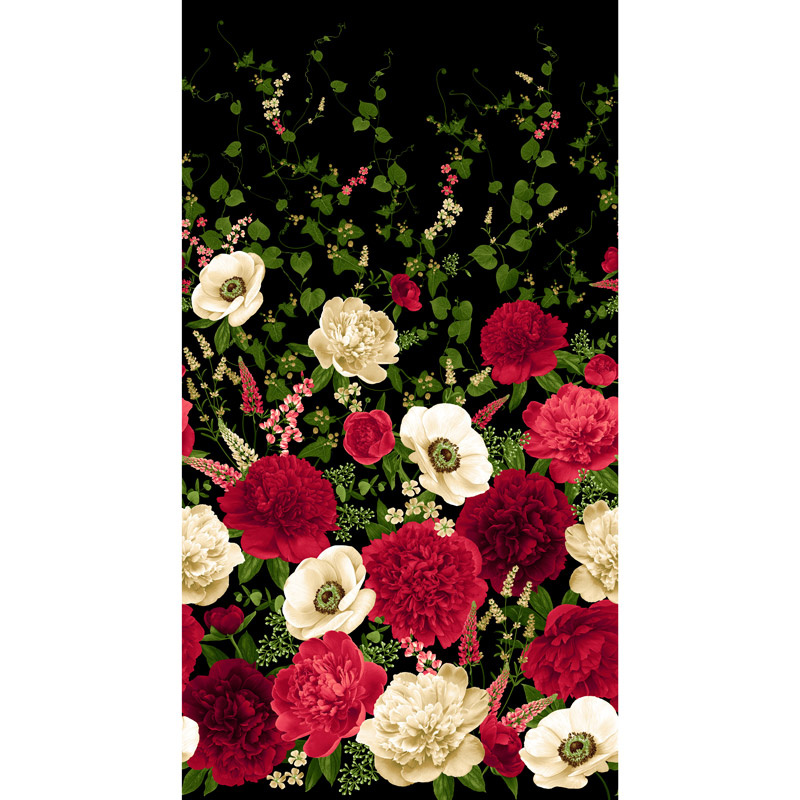 Carina - Peony and Anemone Black Panel