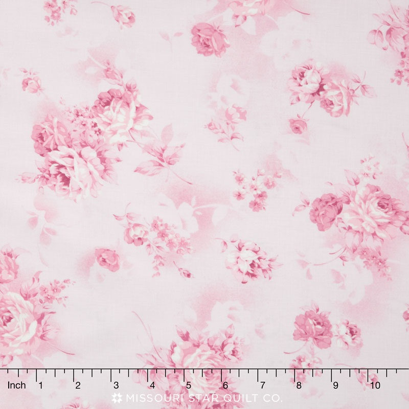 Margeaux - Grey Colorstory Tossed Roses Pink Yardage