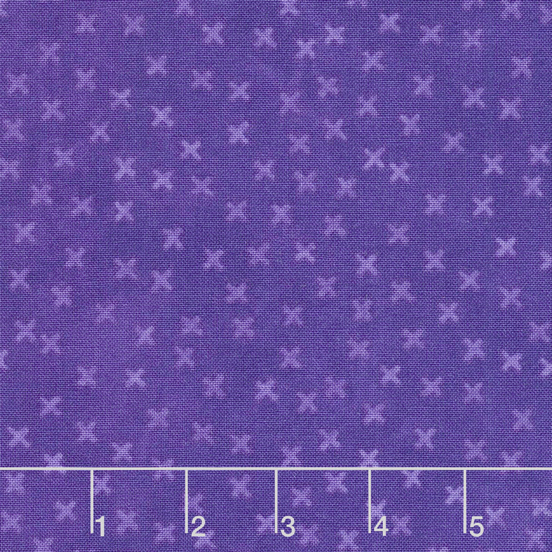 X's and O's - Wild Orchid Little Kisses Purple Yardage