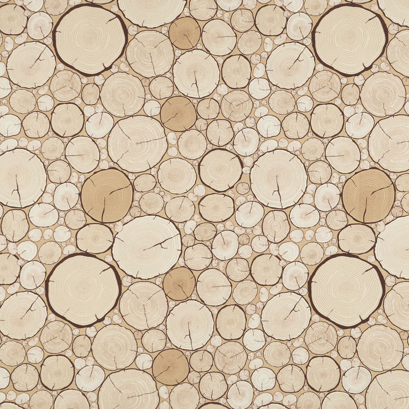 Gone Camping - Logs Tan Yardage